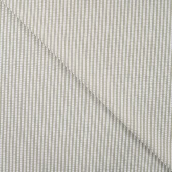 Poly Cotton Seersucker Stripe khaki - seersucker