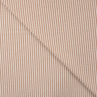 Poly Cotton Seersucker Stripe caramel - seersucker