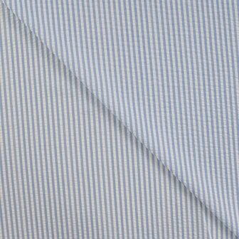 Poly Cotton Seersucker Stripe blue - seersucker