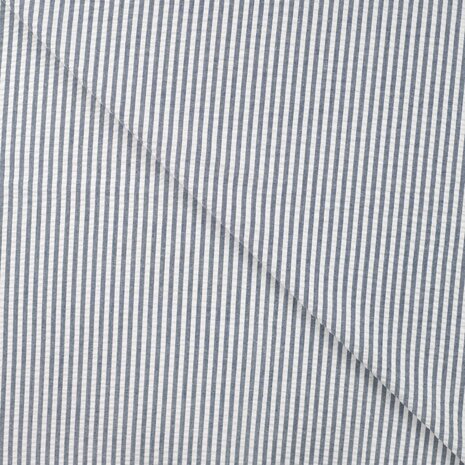 Poly Cotton Seersucker Stripe navy- seersucker